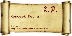 Koncsek Petra névjegykártya